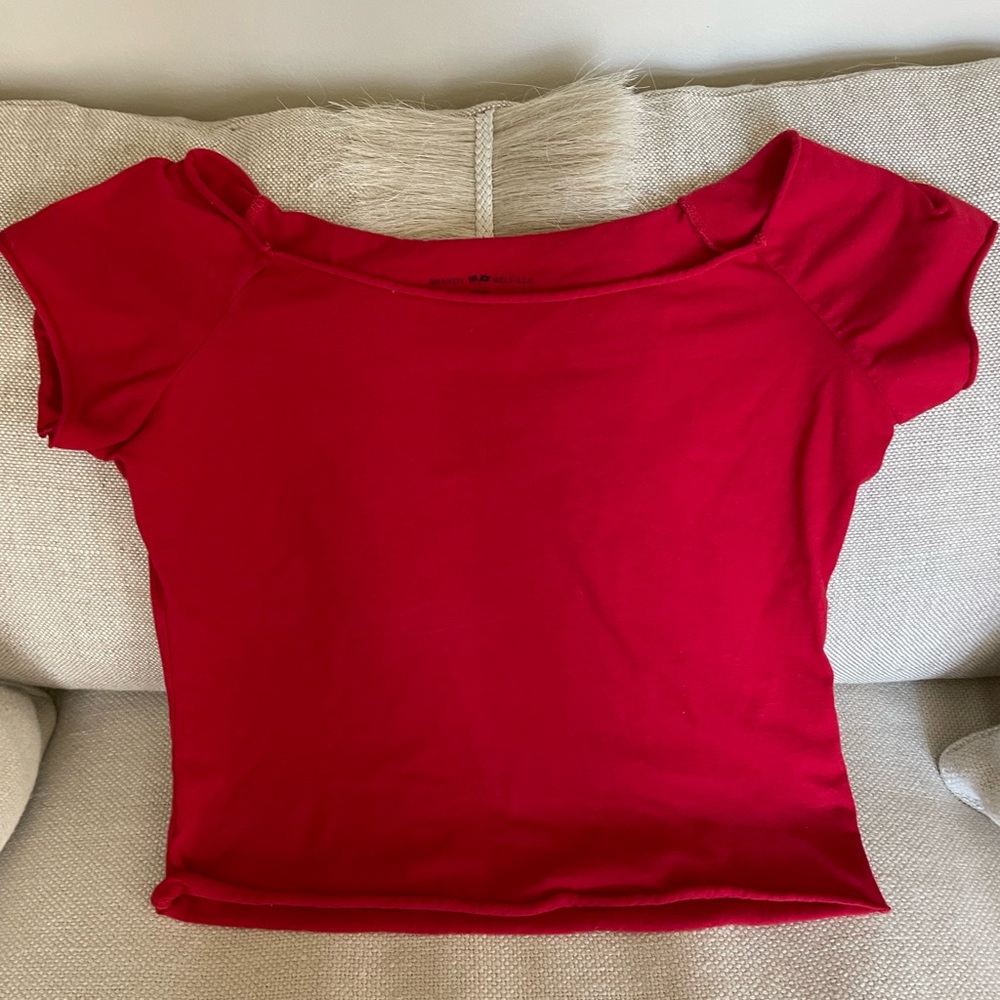 Brandy Melville Red Short Sleeve Tee